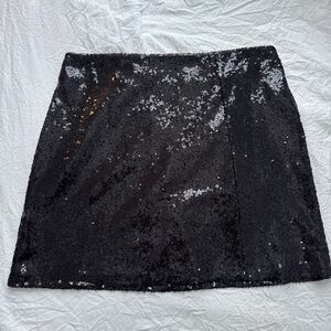 Glam Black Sequin Mini Skirt